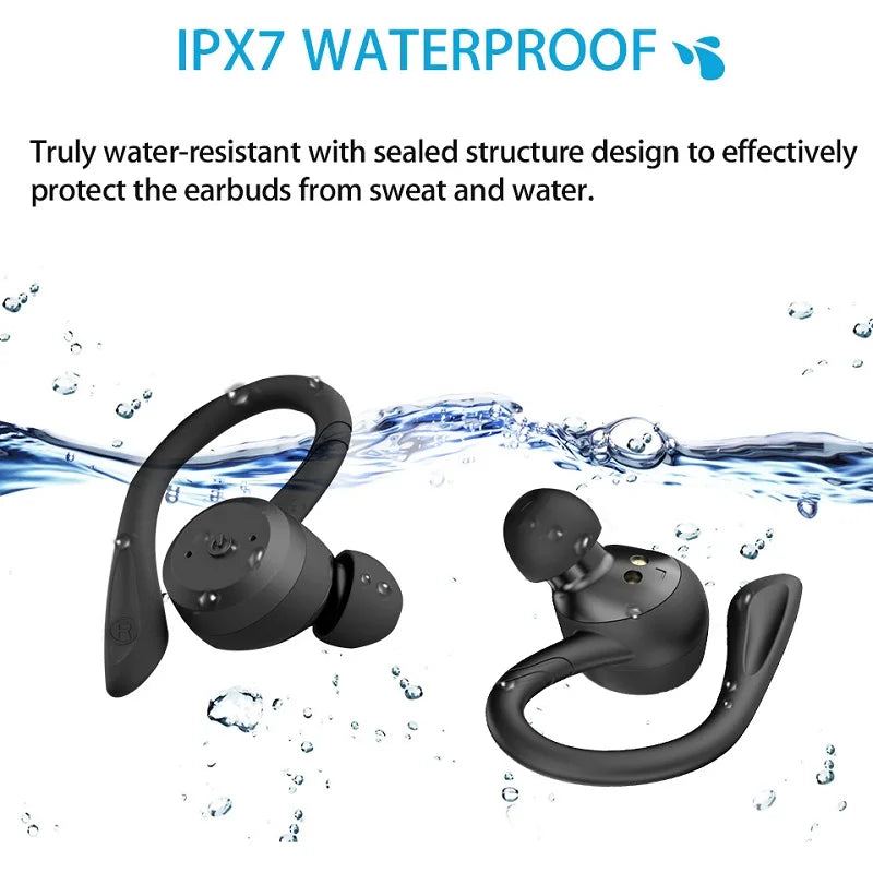 🎧 TWS Sport Bluetooth Earbuds – IPX7 Waterproof, 20H Playtime, Stereo Wireless Headset
