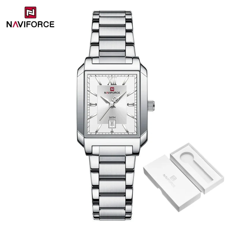 NAVIFORCE Classic Women's Watch: Elegant Stainless Steel Strap with Date Display"