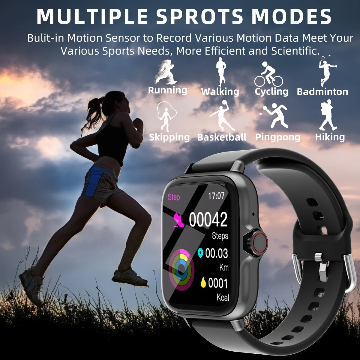 ⌚ Smart Watch 1.83” Waterproof – Answer Calls, Message Notifications, Sleep Tracking & Fitness Pedometer for iOS & Android