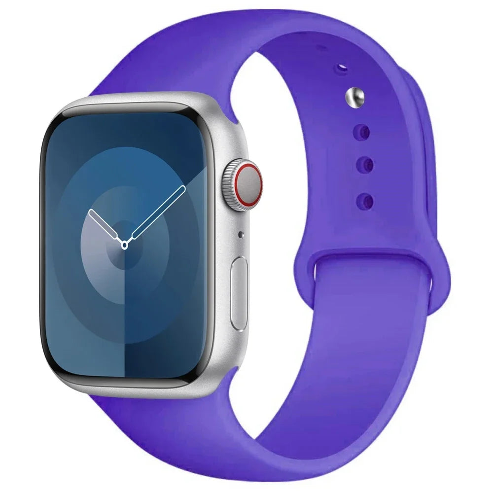 Apple Watch Silicone Sport Band – All Sizes Compatible (38–49mm)