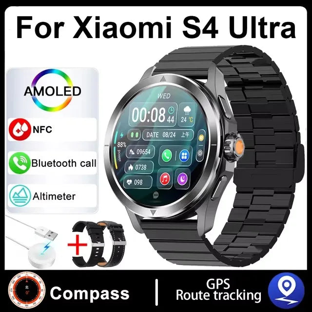 ⌚ Xiaomi S4 Ultra Smart Watch – AMOLED Display, GPS, NFC, Bluetooth Calling & Fitness Tracker