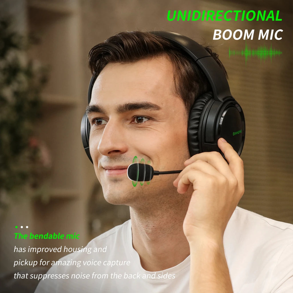 BINNUNE BG02 Gaming Headphones with Mic – Powerful Sound for PS5, Xbox, PC & Switch