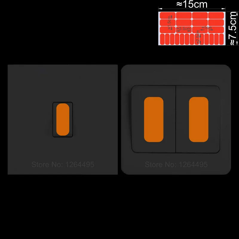 "Glow-in-the-Dark Switch Label Stickers: Luminous Night Decor & DIY Indicating Strips"