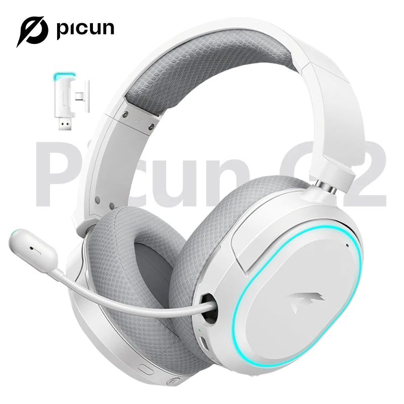 Picun G2 Gaming Headset – Wireless 2.4GHz, 7.1 Surround, Low Latency & ENC Mic