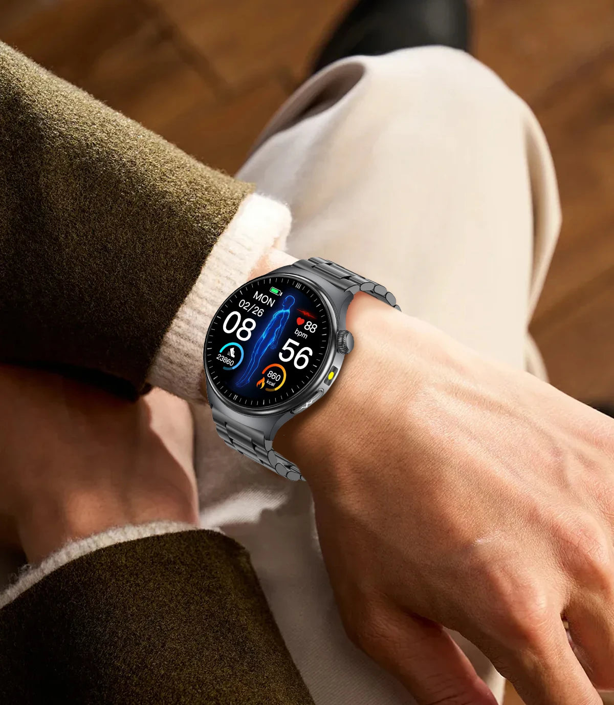 AI Fitness Smartwatch: Total Body Diagnosis, ECG & Waterproof Health Monitor