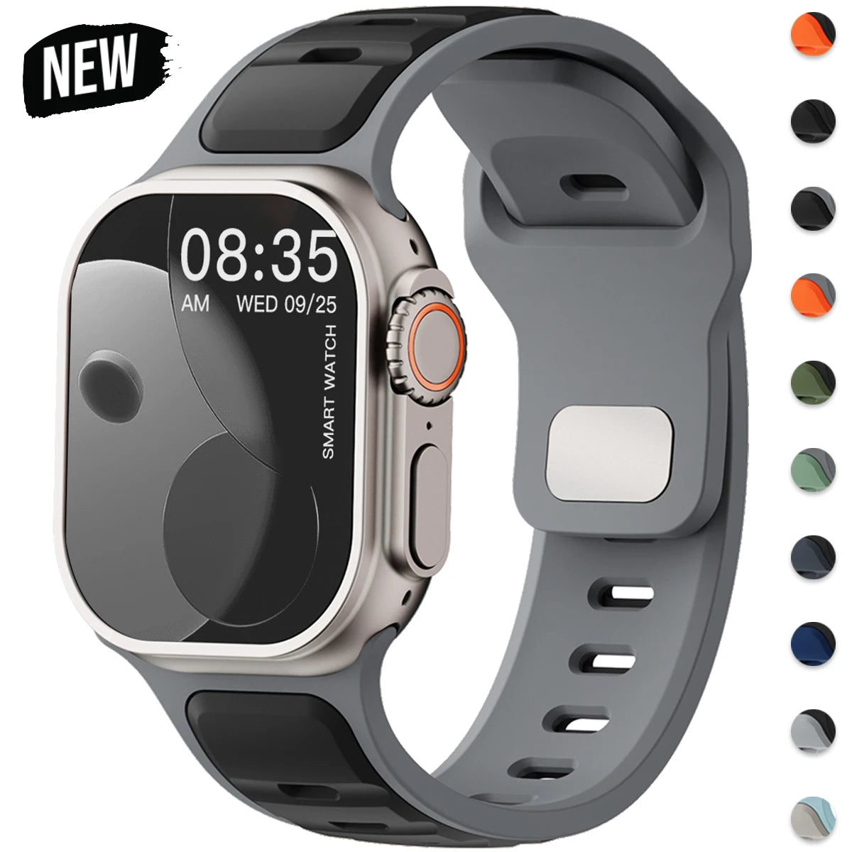 ⌚ Silicone Sport Band for Apple Watch – Compatible with Series 1–10, Ultra (49mm–40mm) Comfortable Strap for Men & Women