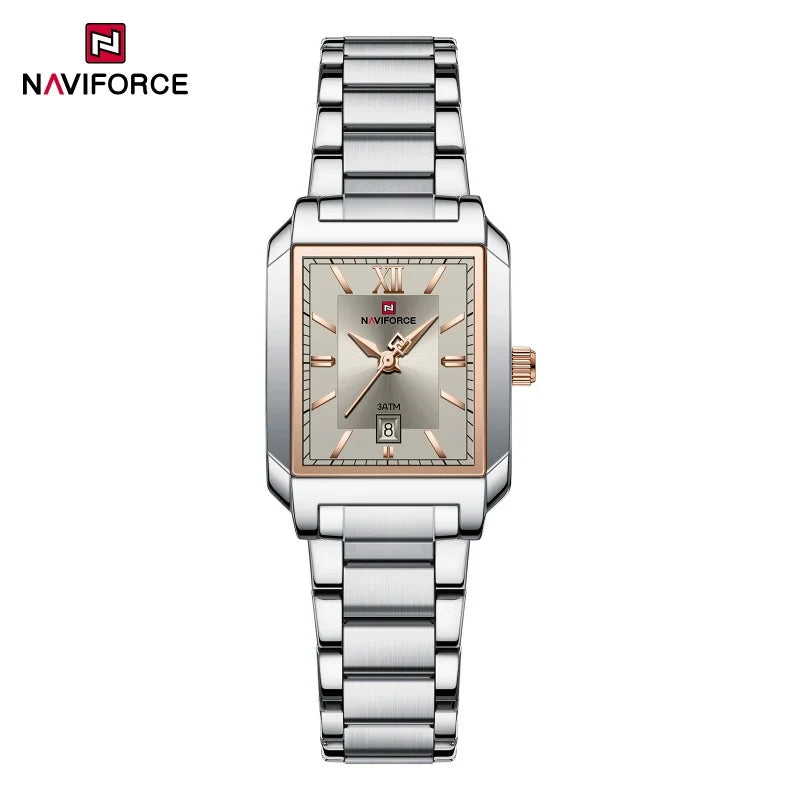 NAVIFORCE Classic Women's Watch: Elegant Stainless Steel Strap with Date Display"