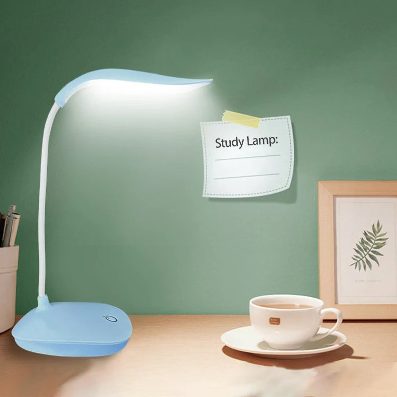 Portable LED Desk Lamp with USB Charging – Touch Control Dimming, Eye-Care Light for Reading, Study, Room & Office