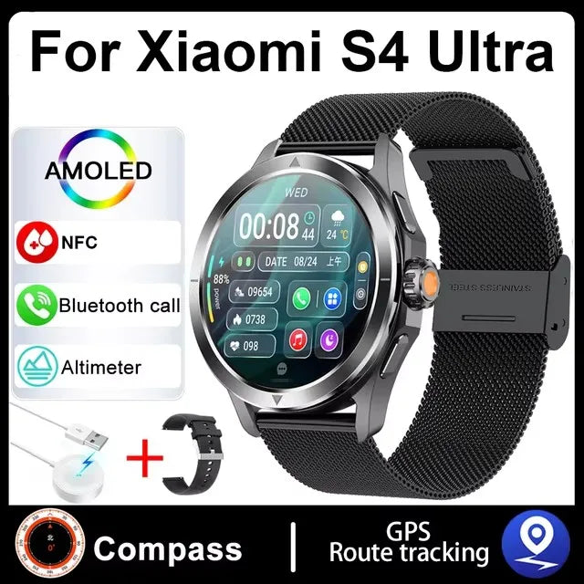 ⌚ Xiaomi S4 Ultra Smart Watch – AMOLED Display, GPS, NFC, Bluetooth Calling & Fitness Tracker