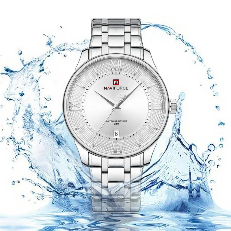 NAVIFORCE NF9272S Luxury Men's Watch: Minimalist Chronograph with Stainless Steel Strap"