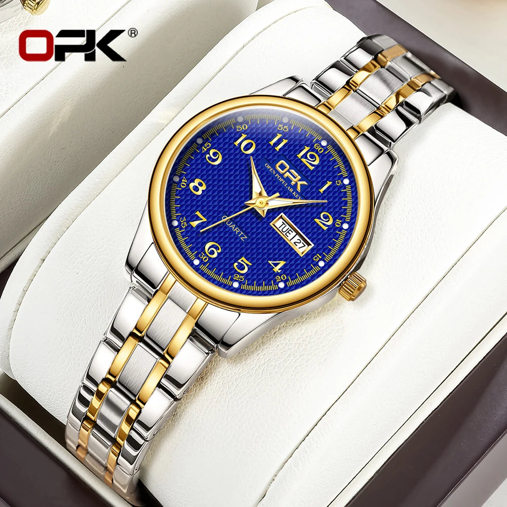 "OPK 8110 Luxury Women's Watch: Waterproof Classic Quartz with Stainless Steel Strap"