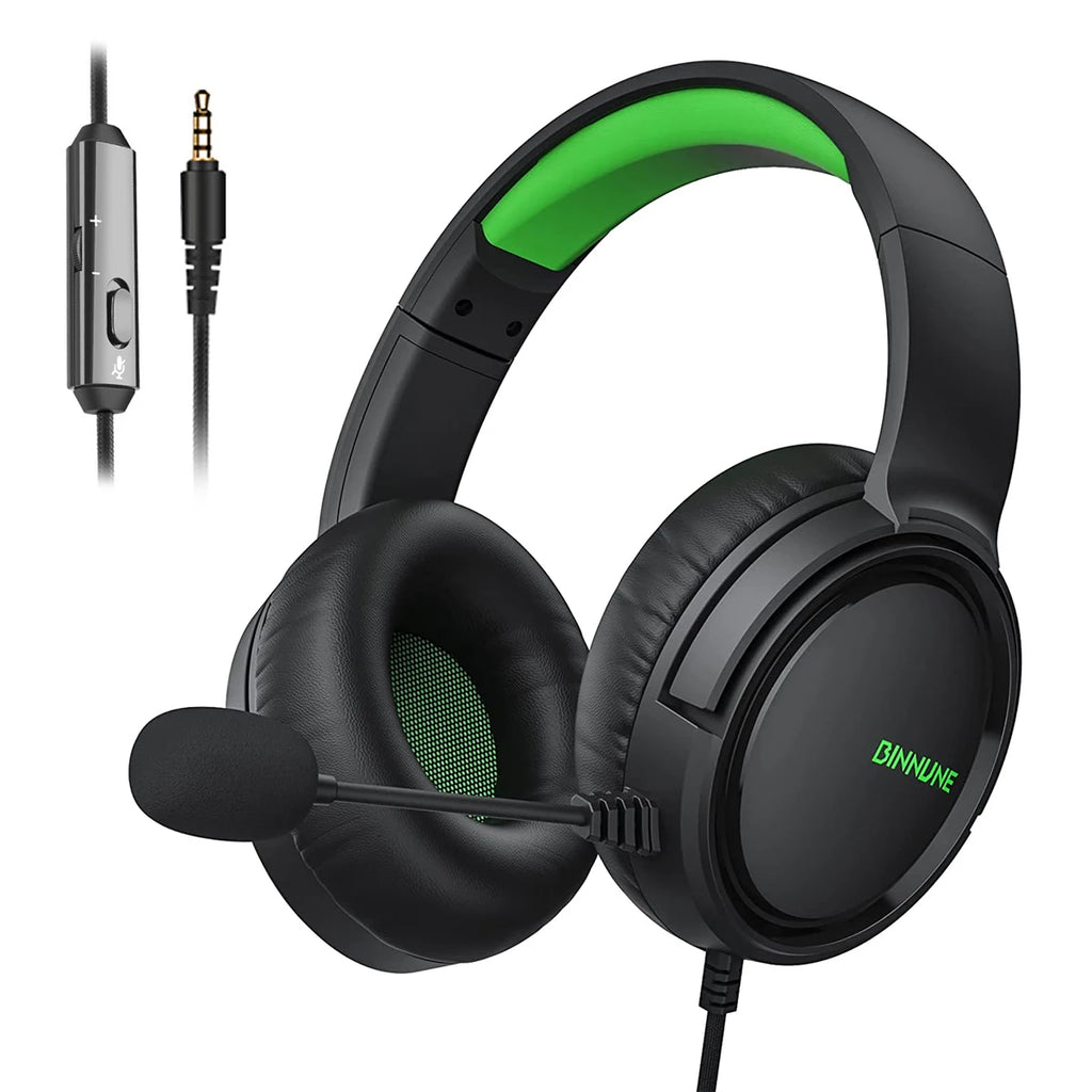 BINNUNE BG02 Gaming Headphones with Mic – Powerful Sound for PS5, Xbox, PC & Switch