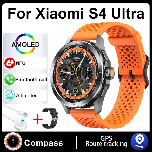 ⌚ Xiaomi S4 Ultra Smart Watch – AMOLED Display, GPS, NFC, Bluetooth Calling & Fitness Tracker