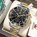 OLEVS Luxury Men’s Watch – Moon Phase, Chronograph Dial, Stainless Steel, Waterproof
