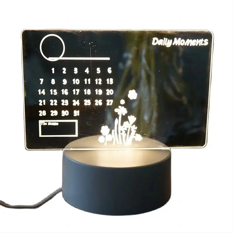 LED Drawing Board – Acrylic Message Board with Pen, Erasable Night Light