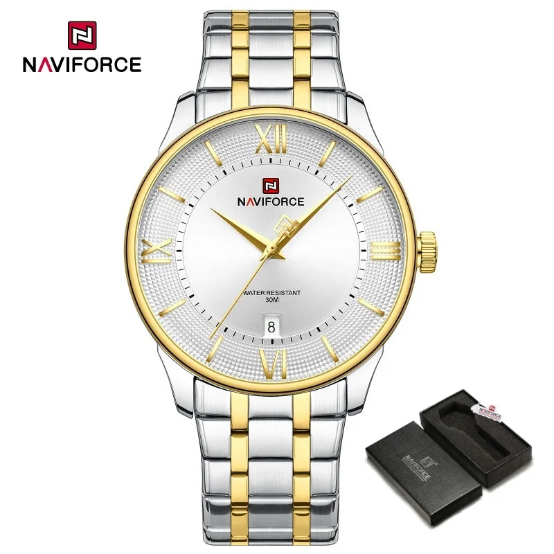 NAVIFORCE NF9272S Luxury Men's Watch: Minimalist Chronograph with Stainless Steel Strap"