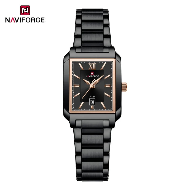 NAVIFORCE Classic Women's Watch: Elegant Stainless Steel Strap with Date Display"