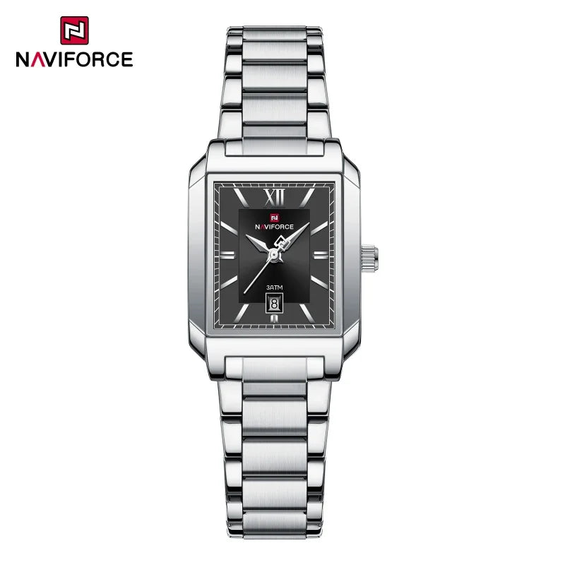 NAVIFORCE Classic Women's Watch: Elegant Stainless Steel Strap with Date Display"