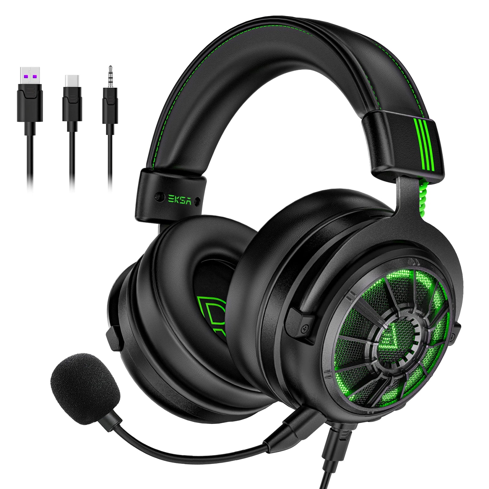 🎧 EKSA E5000 Pro Gaming Headset – 7.1 Surround Sound, ENC Mic, USB/Type-C/3.5mm Wired for PC, PS4, Xbox & Switch