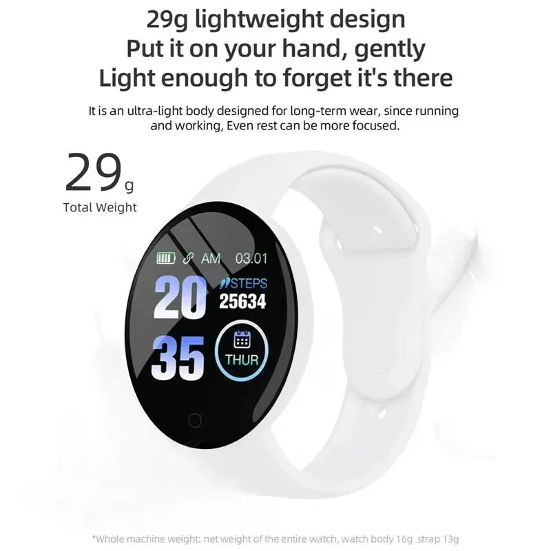 ⌚ D18 Smartwatch 2026 – Circular Color Screen, Multi-Sport Modes, Call & Message Alerts, Music & Camera Control Smart Bracelet