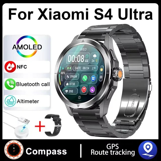 ⌚ Xiaomi S4 Ultra Smart Watch – AMOLED Display, GPS, NFC, Bluetooth Calling & Fitness Tracker