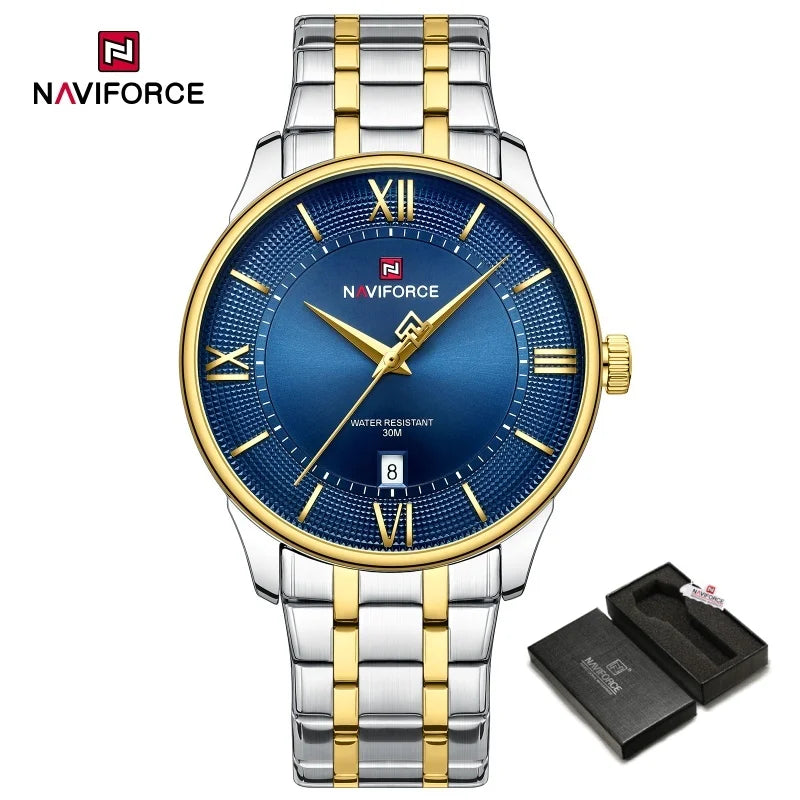 NAVIFORCE NF9272S Luxury Men's Watch: Minimalist Chronograph with Stainless Steel Strap"