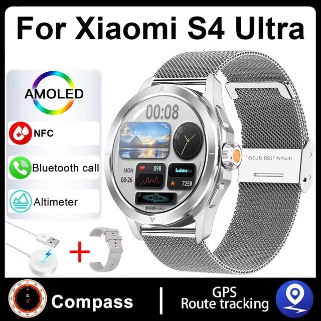 ⌚ Xiaomi S4 Ultra Smart Watch – AMOLED Display, GPS, NFC, Bluetooth Calling & Fitness Tracker