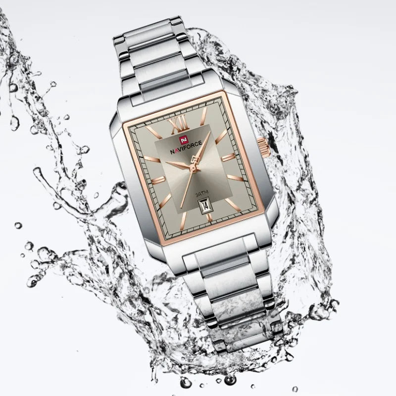 NAVIFORCE Classic Women's Watch: Elegant Stainless Steel Strap with Date Display"