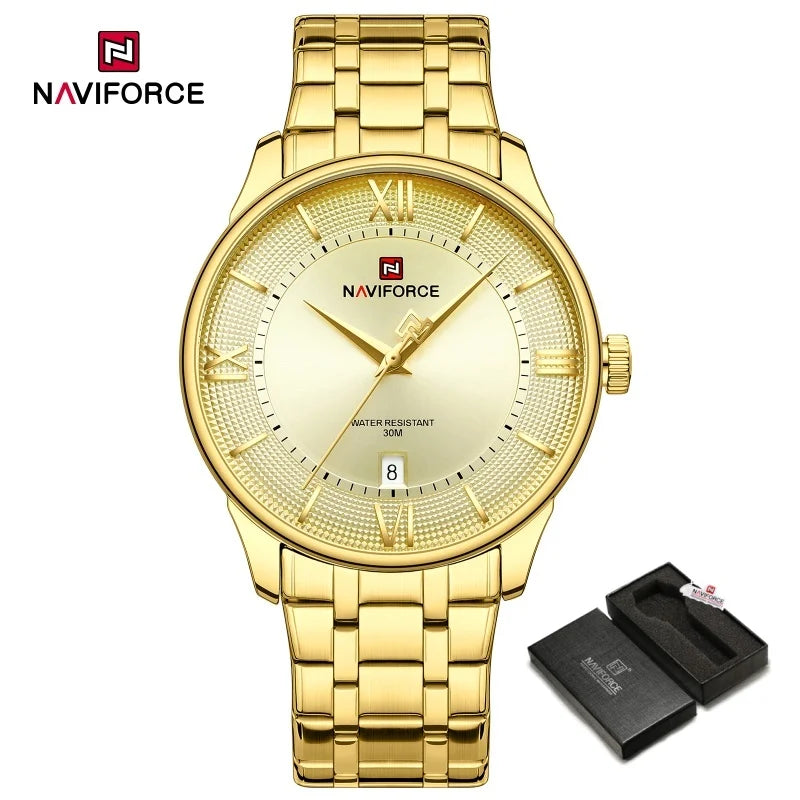 NAVIFORCE NF9272S Luxury Men's Watch: Minimalist Chronograph with Stainless Steel Strap"