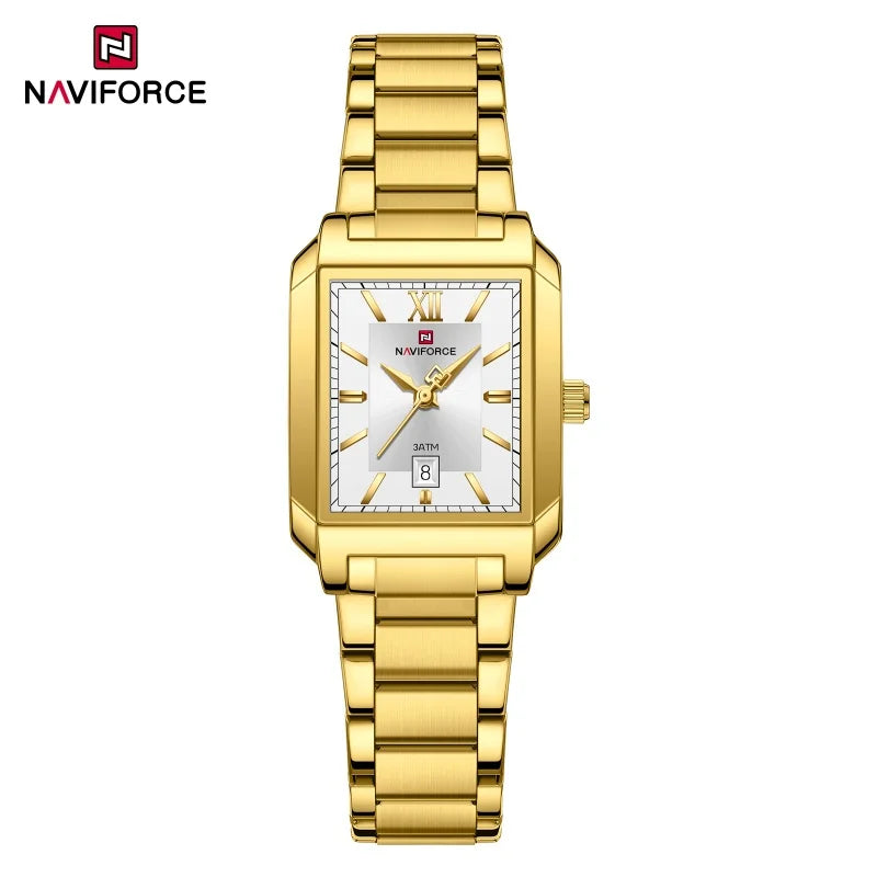 NAVIFORCE Classic Women's Watch: Elegant Stainless Steel Strap with Date Display"