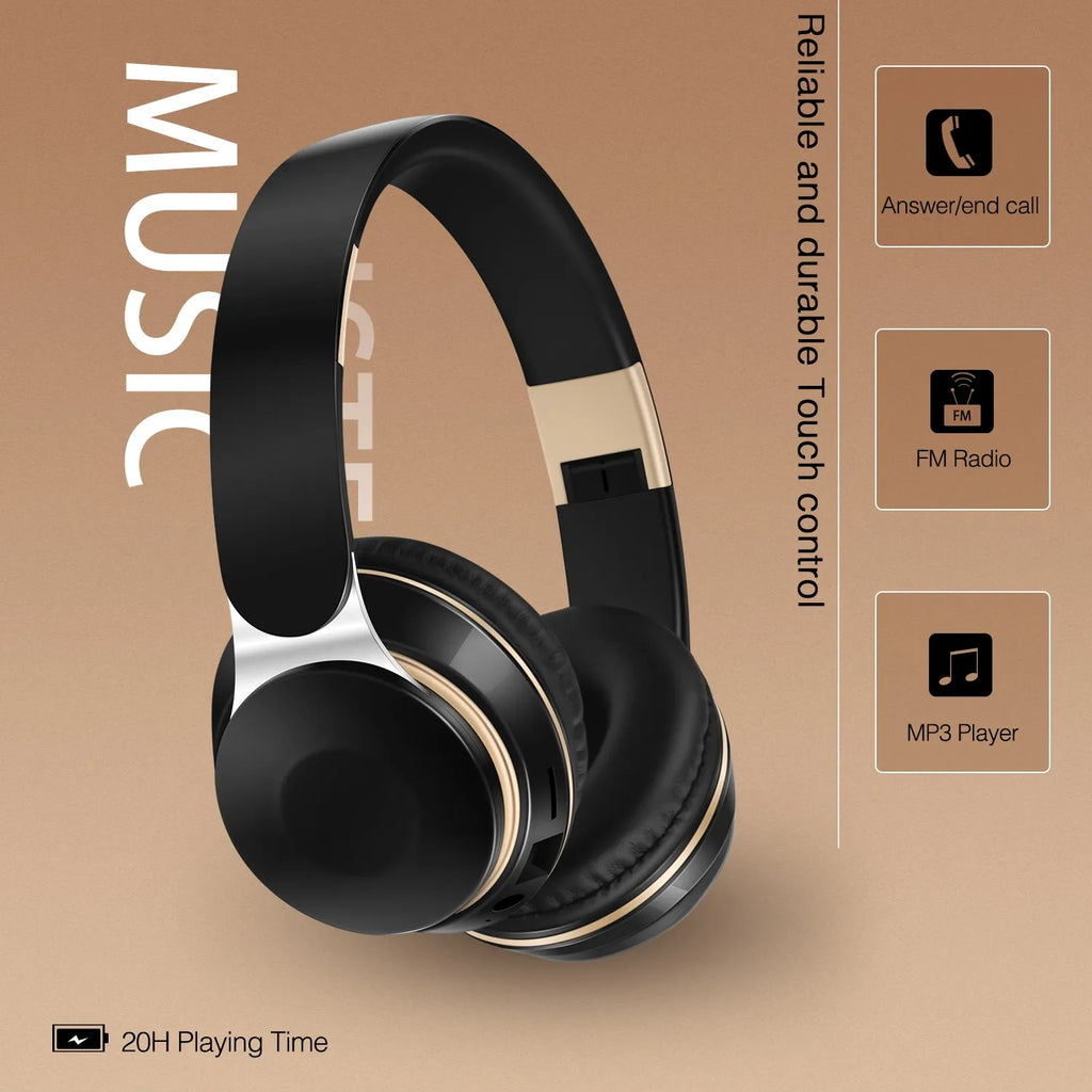 🎧 Wireless Bluetooth Headphones 2026 – Stereo Headband, SD Card Support & Mic for iOS/Android Devices