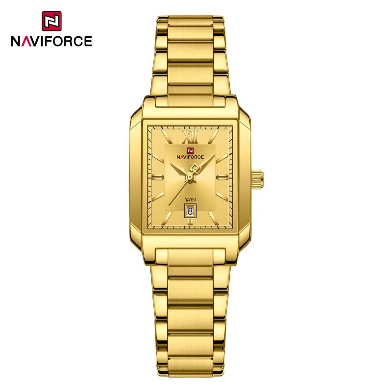 NAVIFORCE Classic Women's Watch: Elegant Stainless Steel Strap with Date Display"
