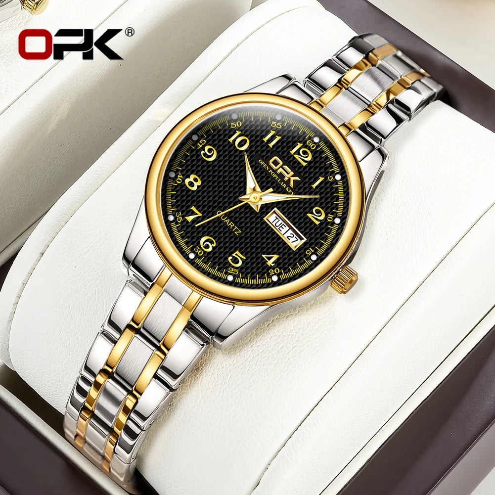 "OPK 8110 Luxury Women's Watch: Waterproof Classic Quartz with Stainless Steel Strap"