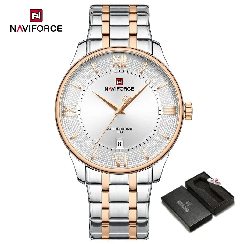 NAVIFORCE NF9272S Luxury Men's Watch: Minimalist Chronograph with Stainless Steel Strap"