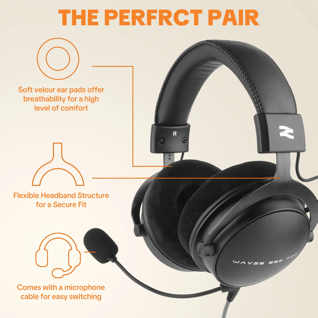 TALOMEN W550X Professional Studio Headphones – Over-Ear DJ Monitor Stereo Headphones with Detachable Cable