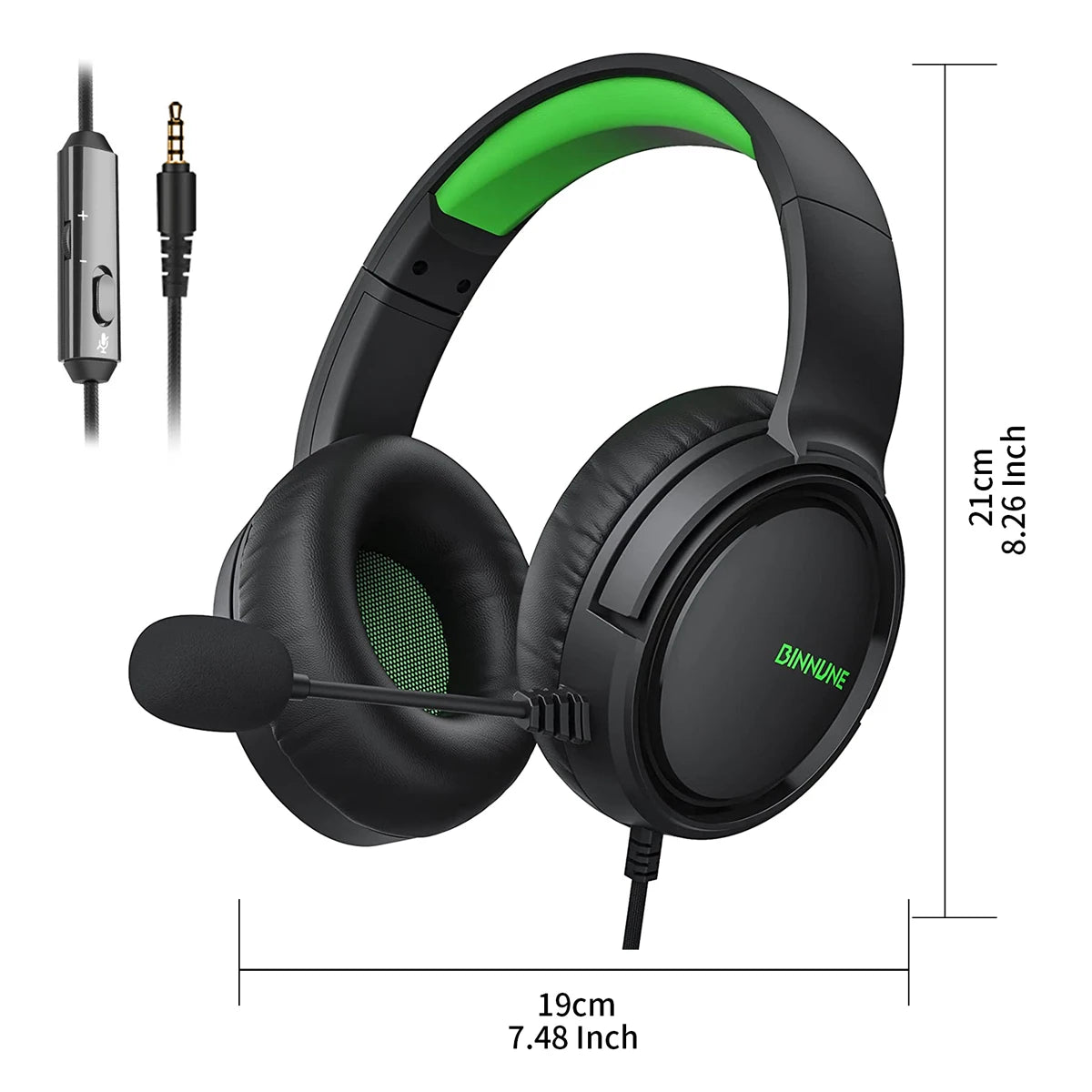 BINNUNE BG02 Gaming Headphones with Mic – Powerful Sound for PS5, Xbox, PC & Switch