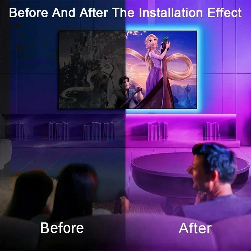 USB RGB LED Strip Lights 5050 – App & Remote Control, Color Changing Flexible Tape for Room & TV Backlight