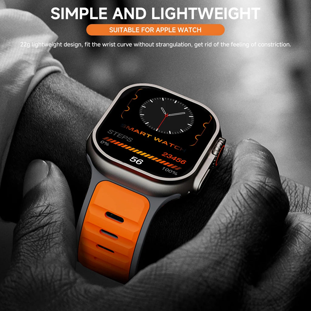 ⌚ Silicone Sport Band for Apple Watch – Compatible with Series 1–10, Ultra (49mm–40mm) Comfortable Strap for Men & Women