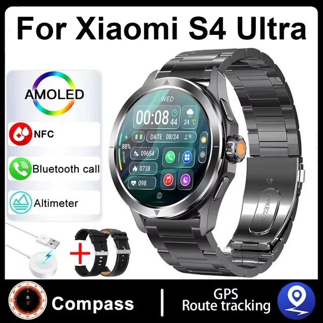 ⌚ Xiaomi S4 Ultra Smart Watch – AMOLED Display, GPS, NFC, Bluetooth Calling & Fitness Tracker