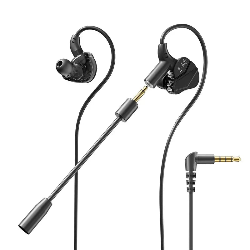 🎧 Gaming Earbuds – Dual Mic, HiFi Stereo, Type-C & 3.5mm In-Ear Headset