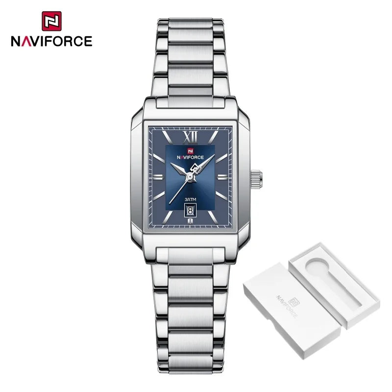 NAVIFORCE Classic Women's Watch: Elegant Stainless Steel Strap with Date Display"