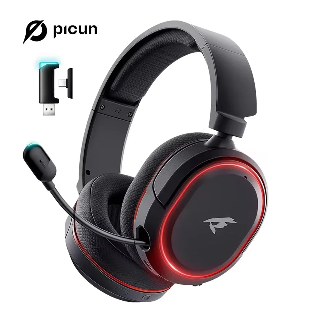 Picun G2 Gaming Headset – Wireless 2.4GHz, 7.1 Surround, Low Latency & ENC Mic