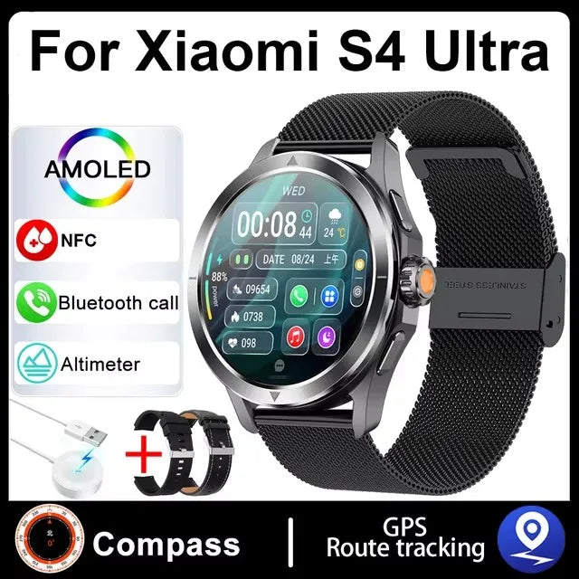 ⌚ Xiaomi S4 Ultra Smart Watch – AMOLED Display, GPS, NFC, Bluetooth Calling & Fitness Tracker