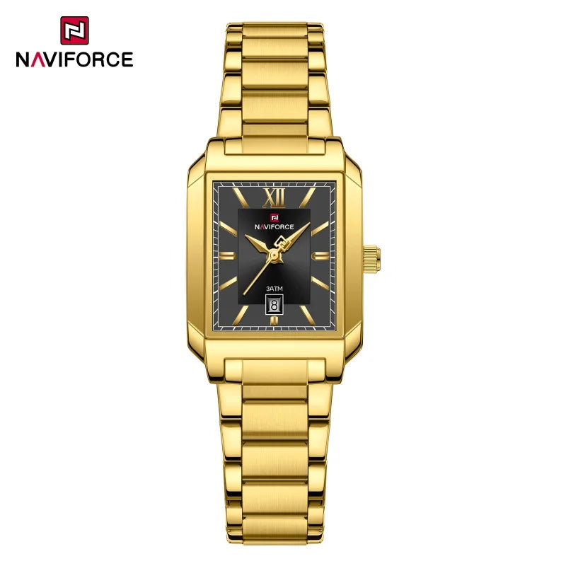 NAVIFORCE Classic Women's Watch: Elegant Stainless Steel Strap with Date Display"