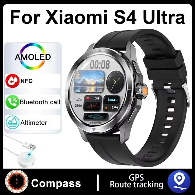 ⌚ Xiaomi S4 Ultra Smart Watch – AMOLED Display, GPS, NFC, Bluetooth Calling & Fitness Tracker