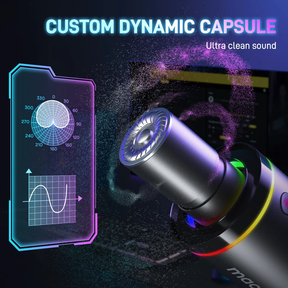 🎤 MAONO PD200X Dynamic Gaming Microphone – XLR/USB, Tap-to-Mute, Gain Control for Streaming, Recording & YouTube