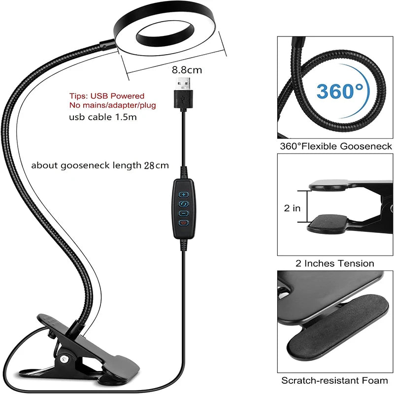 Flexible LED Book Light Clip Lamp – Eye Protection