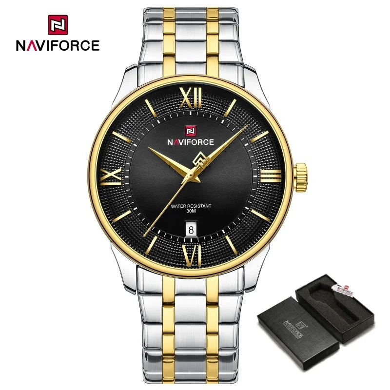 NAVIFORCE NF9272S Luxury Men's Watch: Minimalist Chronograph with Stainless Steel Strap"
