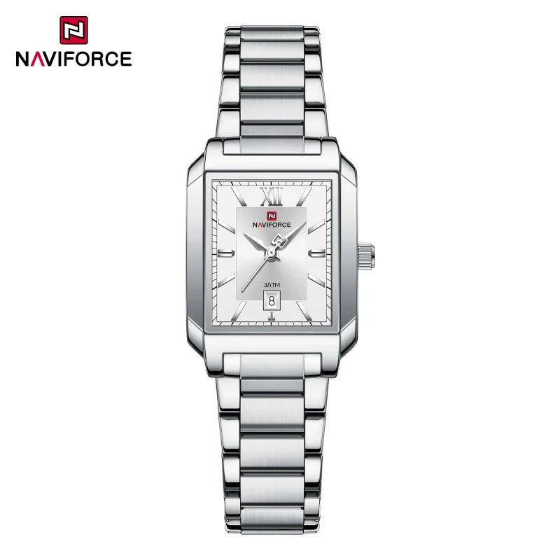 NAVIFORCE Classic Women's Watch: Elegant Stainless Steel Strap with Date Display"