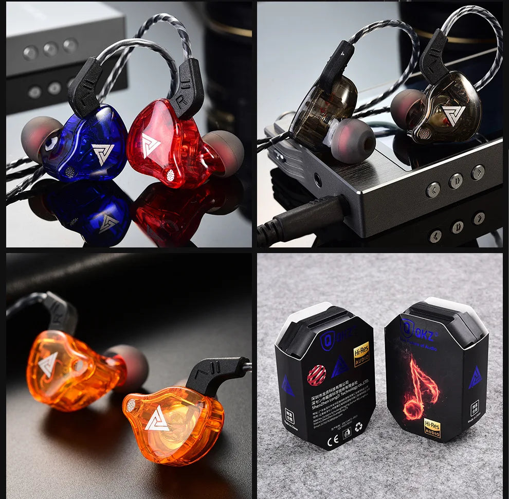 QKZ AK6 HiFi Wired Earphones – Bass Stereo, Noise Reduction, In-Ear with Mic